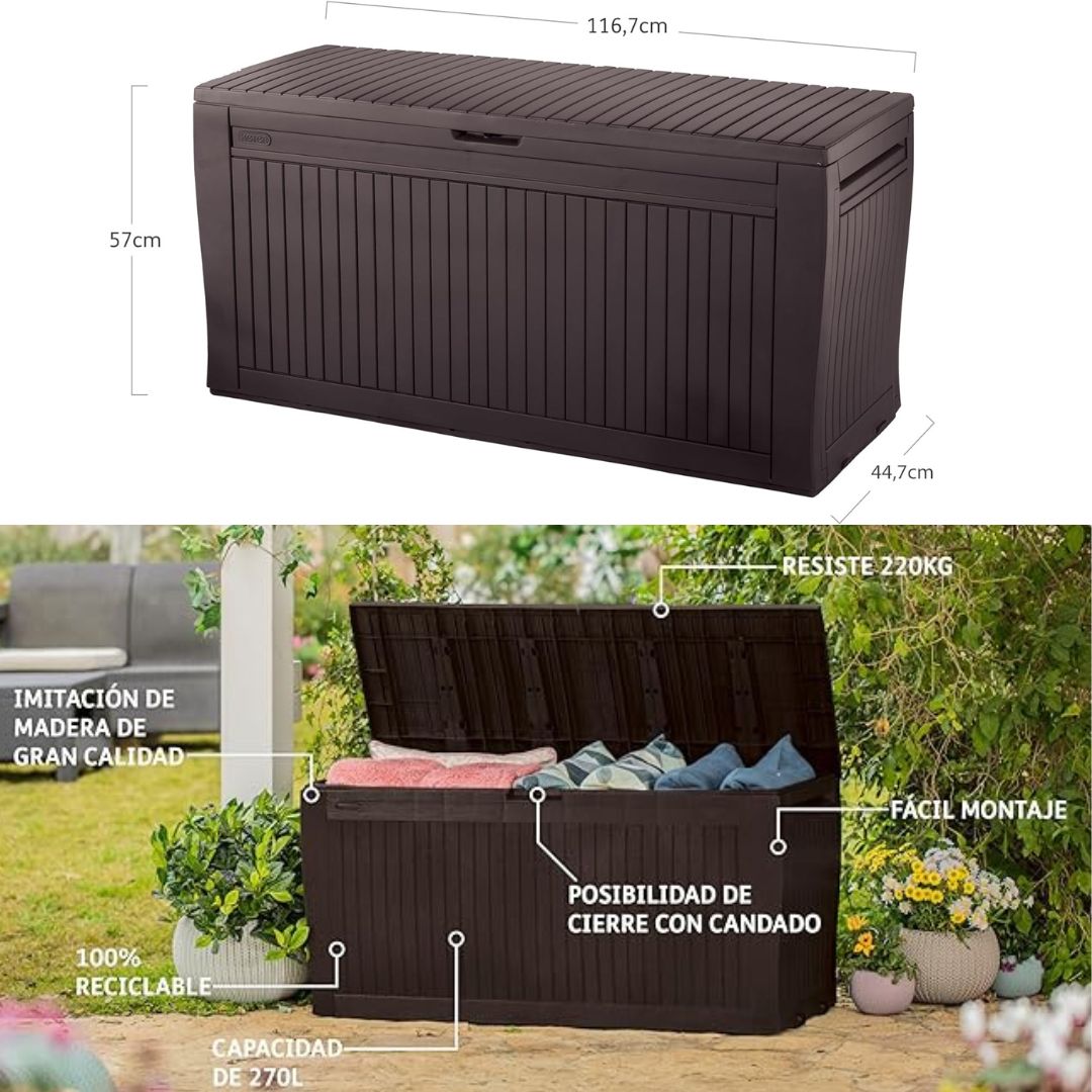 Coffre Multifonction en Résine 116,7x44,7x57cm | OFFRE LIMITÉE